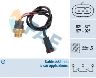 FAE 38280 Temperature Switch, radiator fan